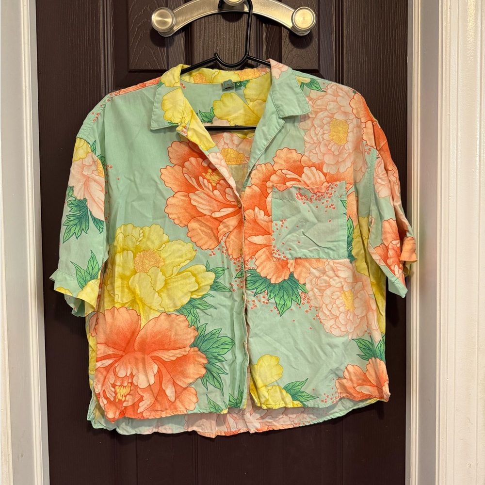 Farm Rio Floral Button-Up Shirt